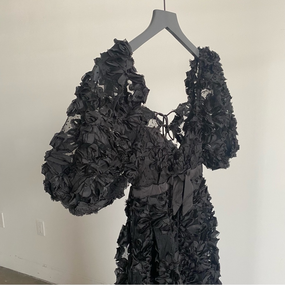 For Love and Lemons Black Floral Appliqué Maxi Dress NWT - Picture 12 of 14